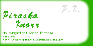 piroska knorr business card